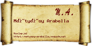 Mátyásy Arabella névjegykártya